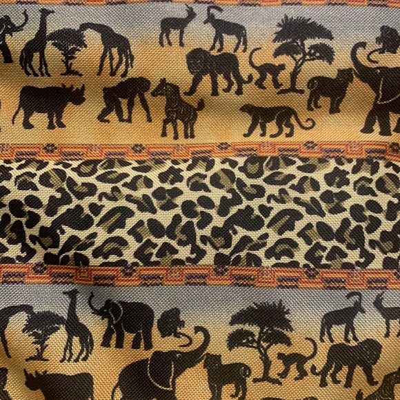 Alfagear ~ African Safari Print Canvas Tote Bag w/Zipper & Coin Purse - Picture 3 of 12